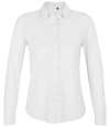 03791 Lds Basile NEOBLU Ladies Basile Organic Cotton Long Sleeve Piqué Shirt Optic White colour image